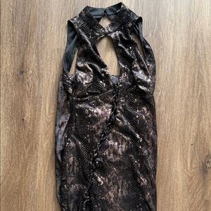 Windsor Black and Brown Snake Print Maxi Dress